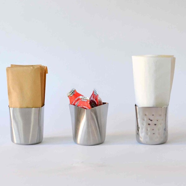 Tablecraft Fry Cup, 12 oz, SS, 3.5x3.25x3.375 - 10675