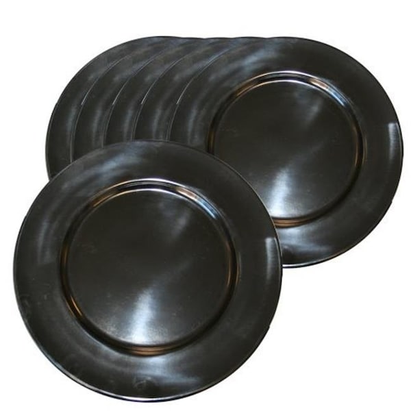 Reston Lloyd Reston Lloyd 72100SET 6pc Melamine Salad Plate Set  Black - 72100SET