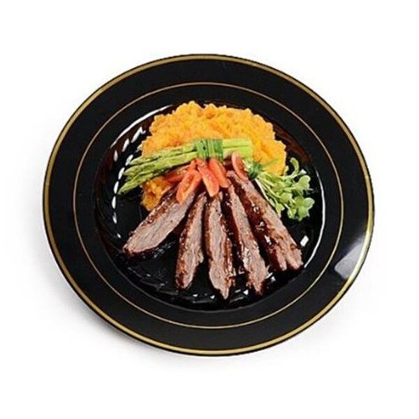 Fineline Settings Fineline Settings 510-BKG Black & Gold Round Buffet Plate - 510-BKG