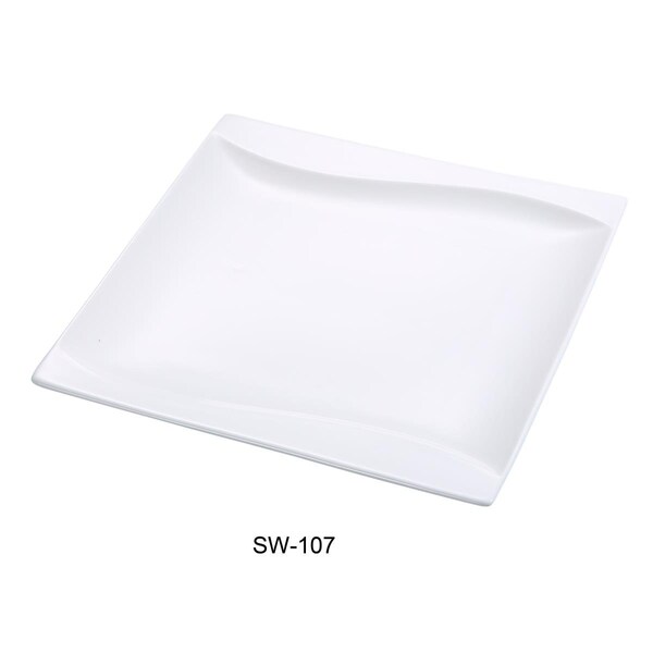 Yanco 7 in. Porcelain Square Plate, Bone White, 36PK - SW-107