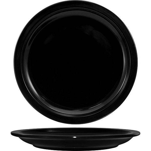 Iti Narrow Rim Plate, 9" Dia, Black, PK24 - CAN-8-B