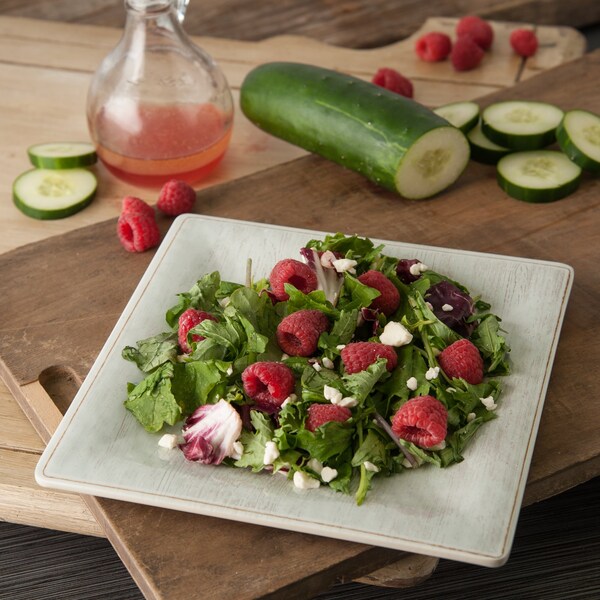 Carlisle Foodservice Melamine Square Salad Plate, 8.5", Bf, PK12 - 6402306
