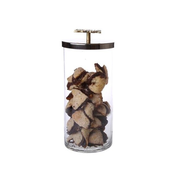 Classic Touch Decor Classic Touch TMJG61 4in D X 8.25in H. Stainless Steel Crumpled Bowl with Mosaic Base - TMJG61
