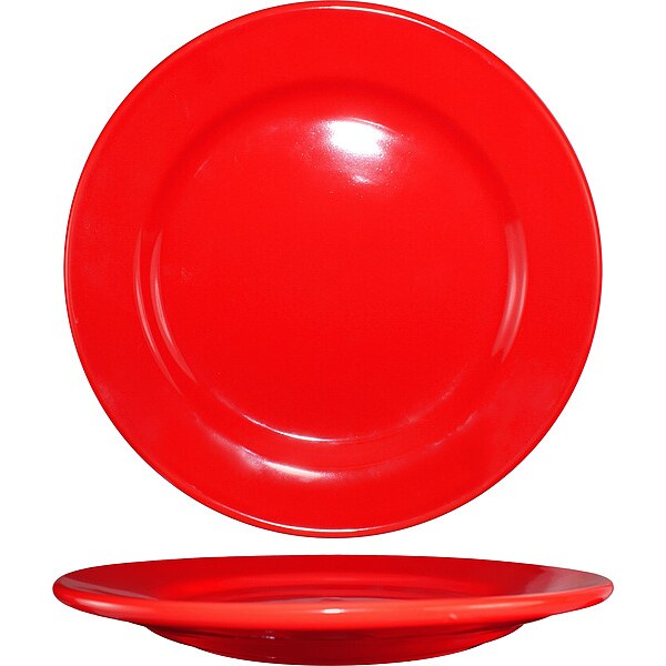 Iti Wide Rim Plate, 9" Dia, Crimson Red, PK24 - CA-8-CR