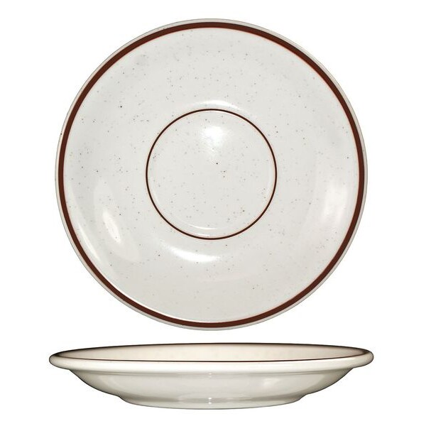 Iti Saucer, 5-1/2", Ceramic Brown Speckle PK36 - GR-2