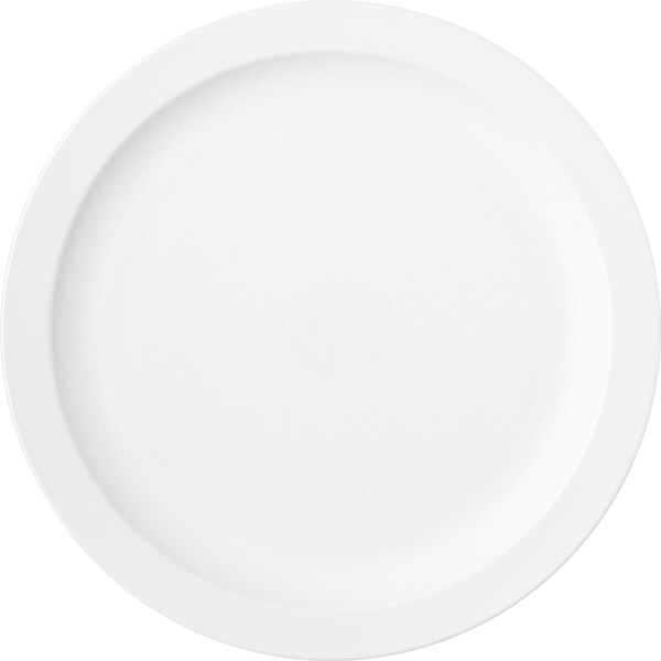 Carlisle Foodservice Polycarbon Nrrw Rim Plate, 9", Wht, PK48 - PCD20902