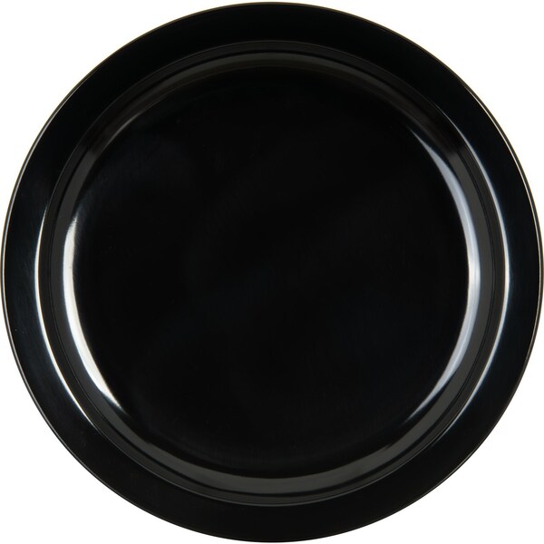 Carlisle Foodservice Melamine Sandwich Plate, 7.25", Blk, PK48 - KL20103