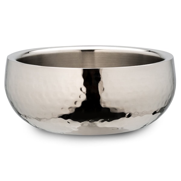 Bon Chef Double Wall Bowl W/Hammer Finish  10 3/4" Dia X 5 1/4" High   5 Qt - 61223