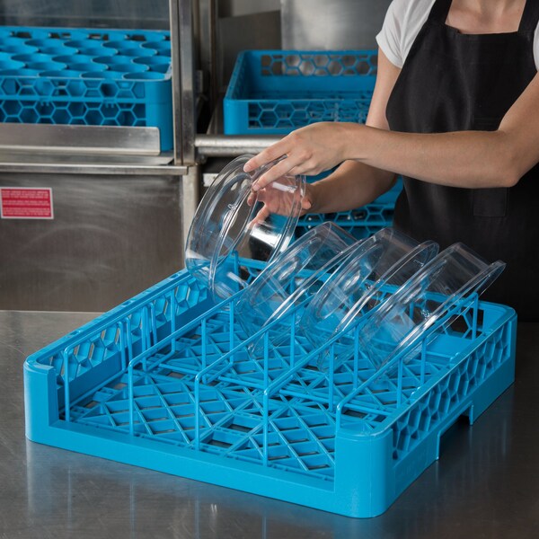 Carlisle Foodservice OptiClean Plate Cover Rack 3.25, Blu, PK3 - RPC14