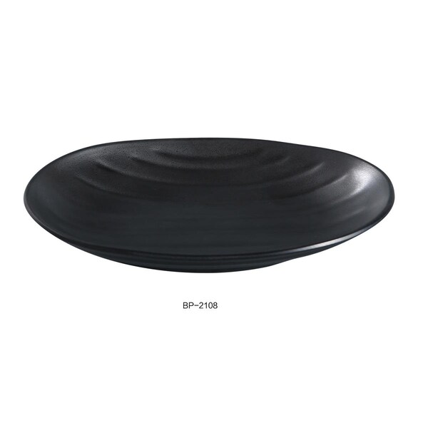 Yanco Black Pearl-1 Oval Deep Plate, Black - 8.5 in., 48PK - BP-2108