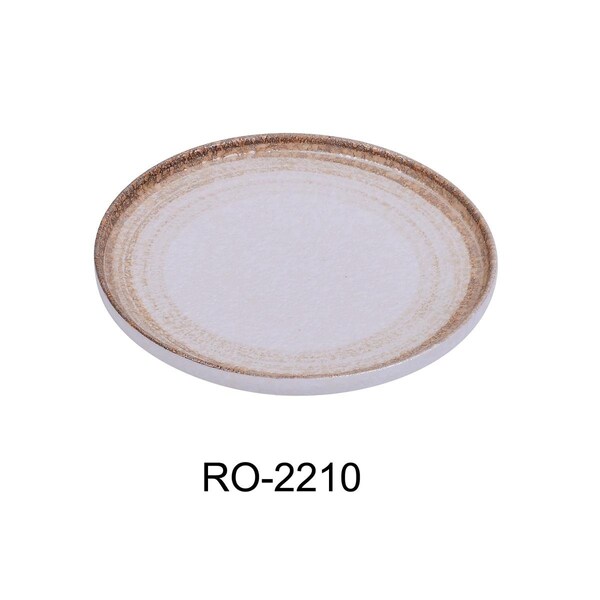 Yanco 10 x 1.125 in. Rockeye-2 Porcelain Round Two-Tone Plate, 12PK - RO-2210