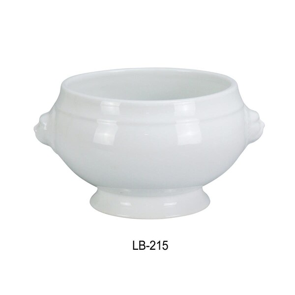 Yanco 15 oz Lion Porcelain Bouillon Bowl, Super White - 5.25 x 3.25 in., 24PK - LB-215