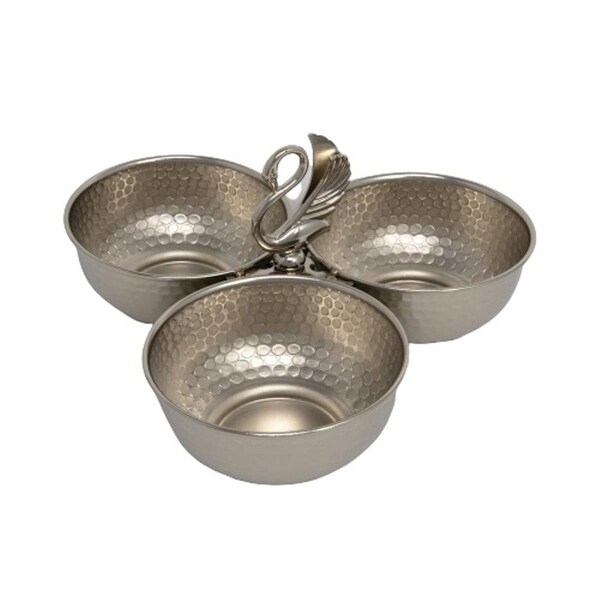 Jiallo 8.5 x 8 x 4.5 in. Swan Triple Bowl - 80203