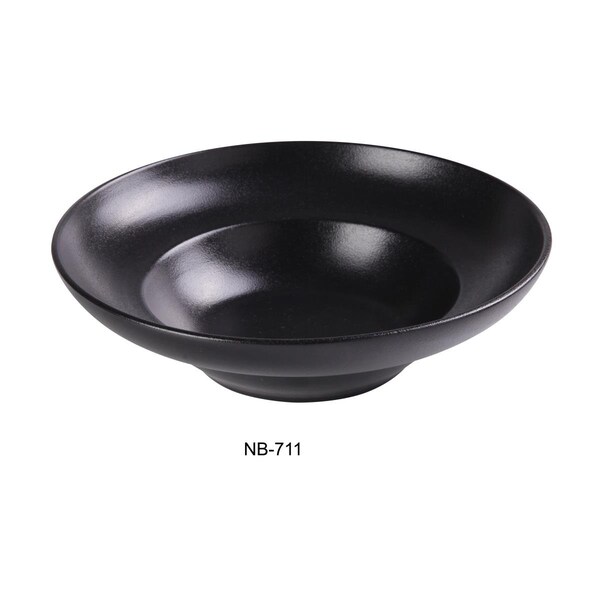 Yanco 20 oz Noble Black Deep Mediterranean Bowl, Black - 11 x 3.25 in., 12PK - NB-711