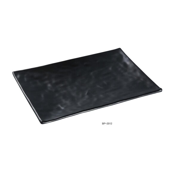Yanco Black Pearl-1 Rectangular Plate, Black - 12 in., 12PK - BP-2012
