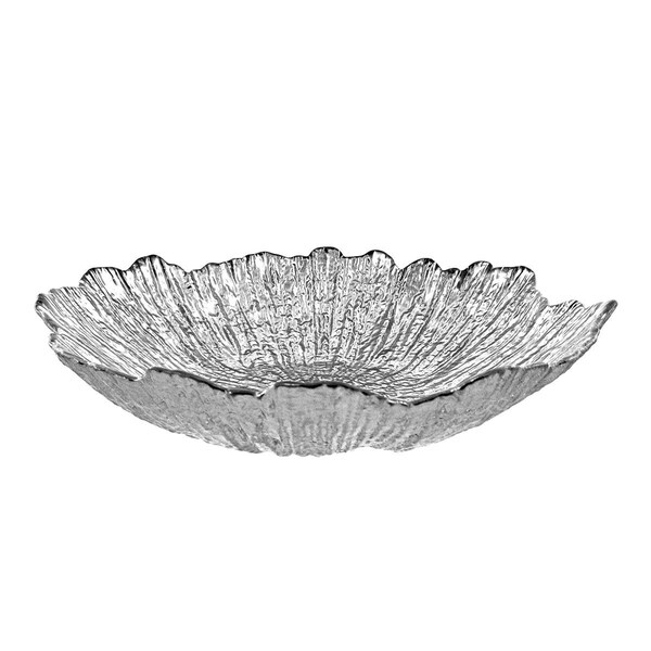Red Pomegranate Collection 8.5 in. Coral Soup Plates, Silver - Set of 4 - 4777-2