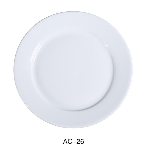 Cocinando 16 in. ABCO Round Plate - Porcelain, Super White, 4PK - CO4261079