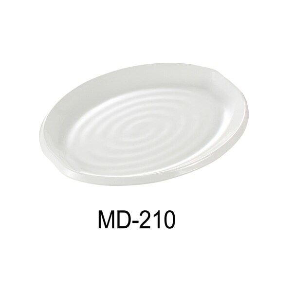 Yanco Milando Oval Plate - Melamine, White - 7.25 x 10 in., 24PK - MD-210