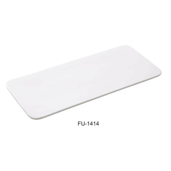 Yanco 14 x 6.5 in. Fuji Porcelain Rectangular Display Plate, Bone White, 12PK - FU-1414