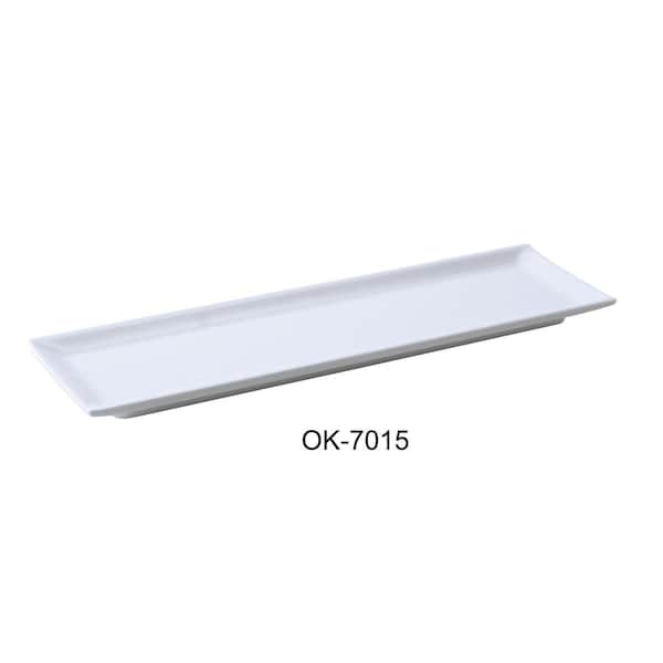 Yanco 14.5 x 4.25 in. Osaka-2 Sushi Plate, White, 12PK - OK-7015