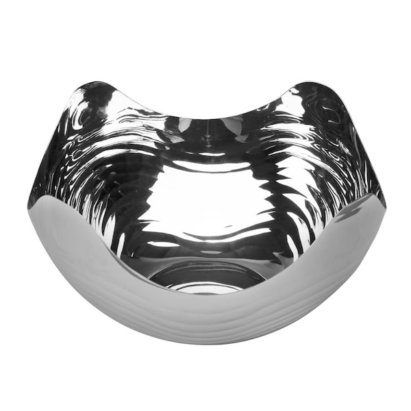 Jiallo 10 in. Ripple Wave Stainless Steel Bowl, Silver - 72718