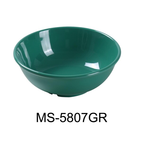 Yanco 7.25 in. 24 oz Mile Stone Salad Bowl - Melamine, Green, 24PK - MS-5807GR