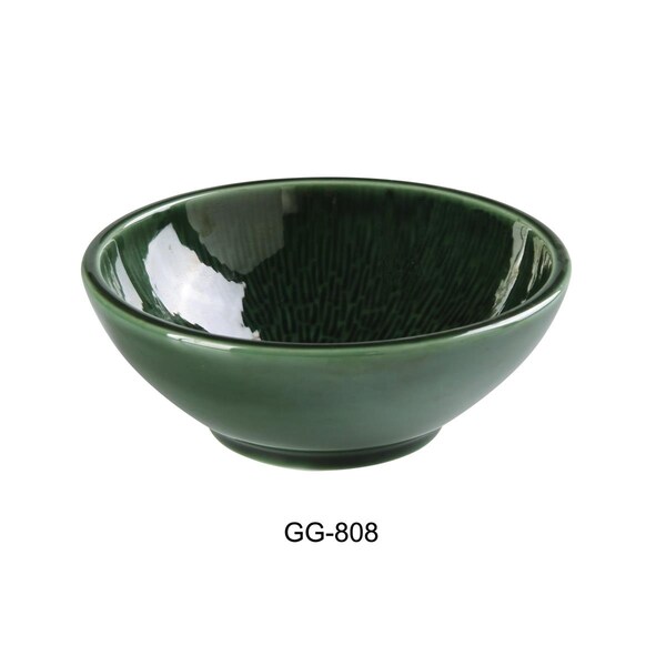 Yanco 32 oz Green Gem Noodle Bowl, Green - 8.125 x 2.625 in., 12PK - GG-808