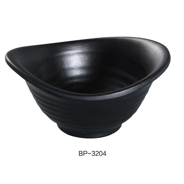 Yanco Black Pearl-2 Yuanbao Bowl, Black - 3.5 oz, 48PK - BP-3204