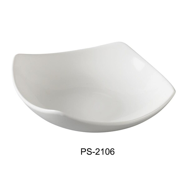 Cocinando 6.5 in. Porcelain Square Bowl, Bone White - 10 oz, 36PK - CO4257648