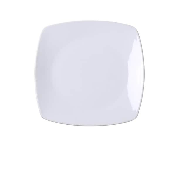Yanco 6.75 x 0.5 in. Mainland Porcelain Square Plate with Rounded Corner, Super White, 36PK - ML-2107