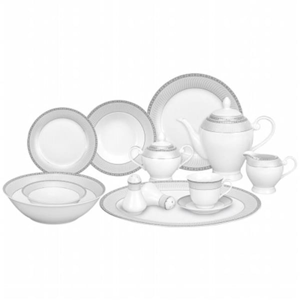 Lorenzo Import Lorenzo Import Alina-SL 57 Piece Porcelain Dinnerware Set; Service for 8 by Lorren Home Trends - ALINA-SL