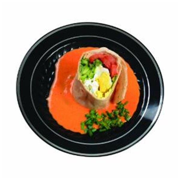 Fineline Settings Black and Silver Round Salad Plate - 507-BKS