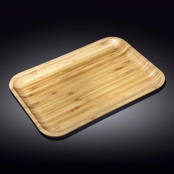 Wilmax WL-771056-A 14 x 10 in. Bamboo Platter, 24PK - WL-771056/A