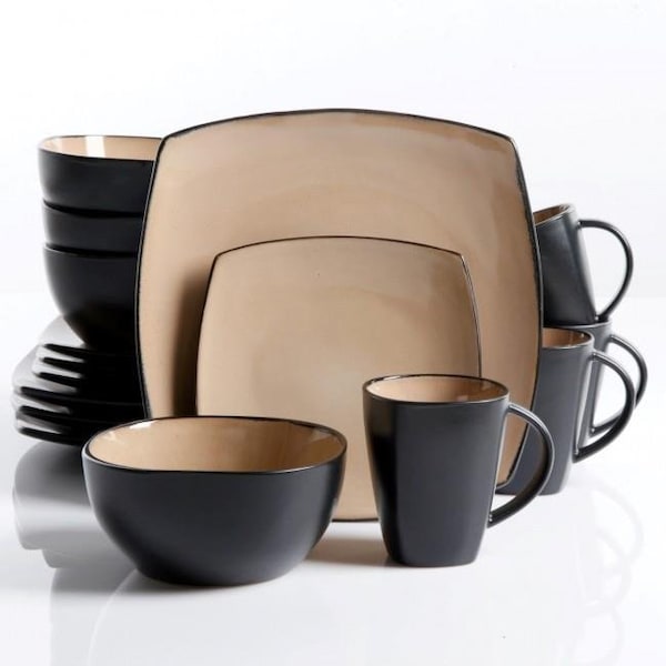 Gibson Gibson 69467.16 Home Soho Lounge Dinnerware Set; Taupe - 69467.16