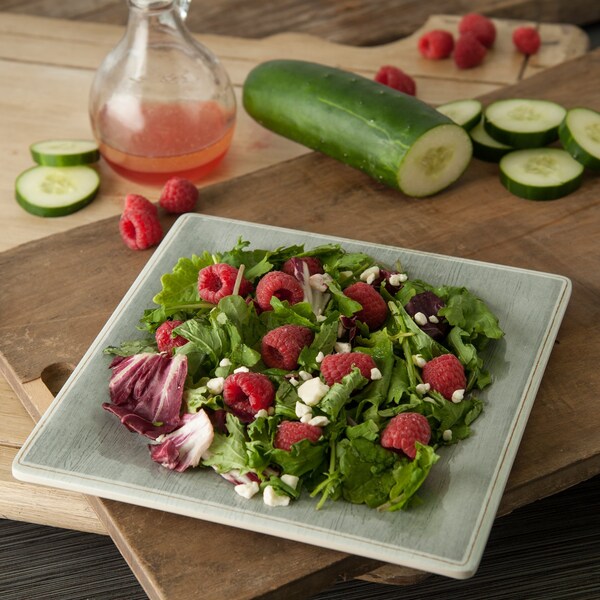Carlisle Foodservice Melamine Sq. Salad Plate, 8.5", Smk, PK12 - 6402318