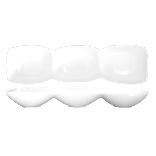 Iti 3-Compartment Bowl, 6 oz., Ceramic White PK12 - FA3-165