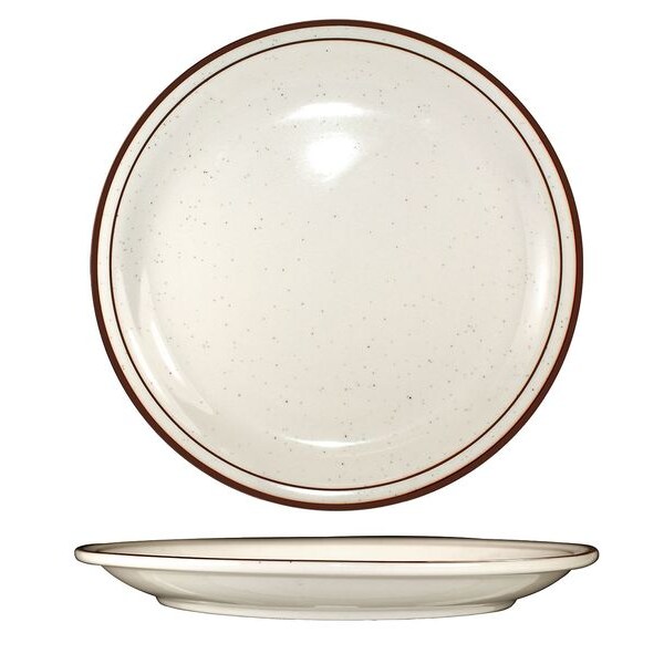 Iti Plate, 10-1/2", Ceramic Brown Speckle PK12 - GR-16