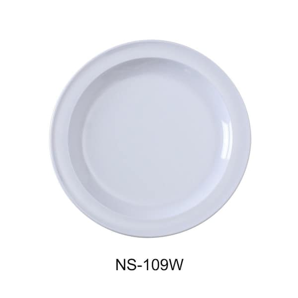 Yanco 9 in. Nessico Round Dinner Plate, White, 24PK - NS-109W