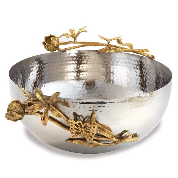 Jiallo 11 in. Dia. Butterfly Bowl, Gold - 70060
