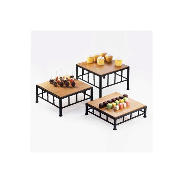 Cal Mil Plastics Cal-Mil Iron and Bamboo Riser 12"W x 12"D x 7"H - 1711-7-60
