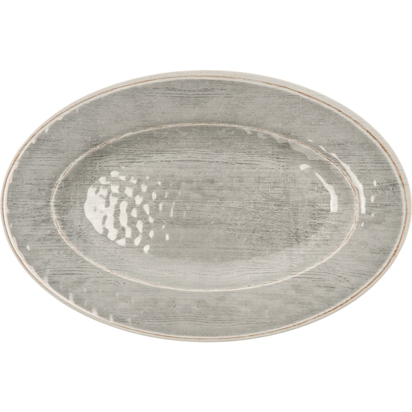 Carlisle Foodservice Melamine Oval Plate, 12"x8", Smoke, PK12 - 6402018