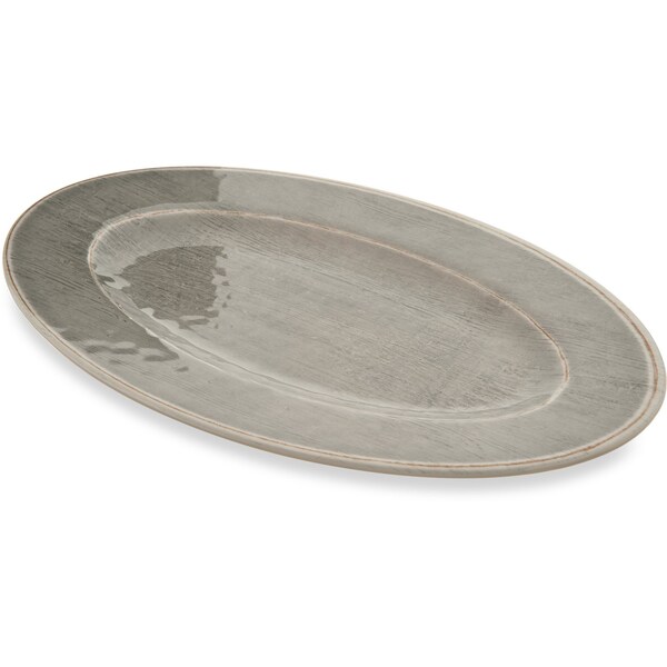 Carlisle Foodservice Melamine Oval Plate, 12"x8", Smoke, PK12 - 6402018