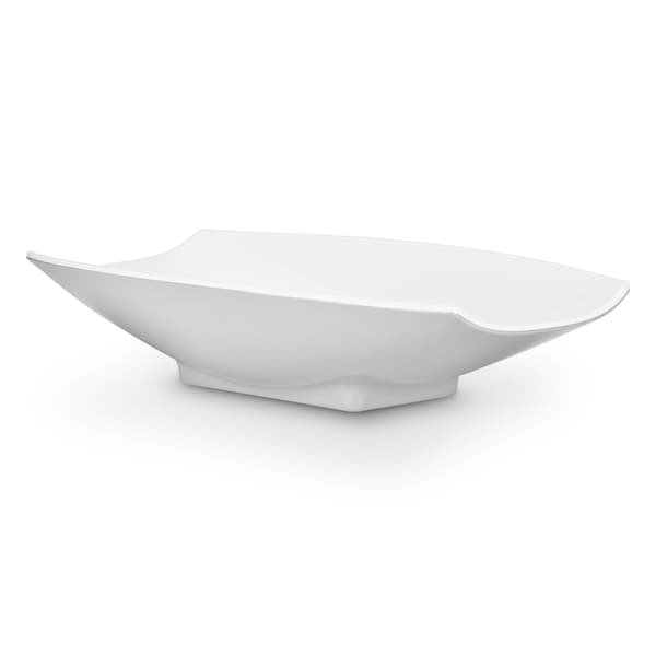 Bon Chef Melamine Curves Bowl - All White 21" X 12 1/8" X 4 1/4" 5 Qt (160 Oz) - 53705WHITE