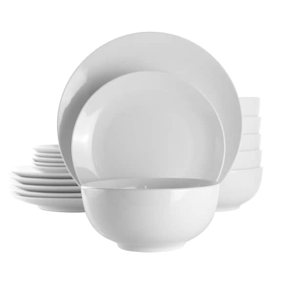 Elama Elama EL-LUNA18 18 Piece Luna Porcelain Dinnerware Set; White - EL-LUNA18
