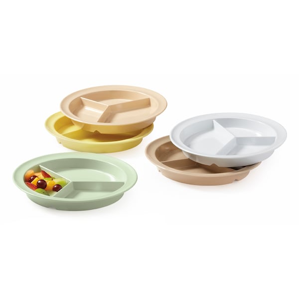 G.E.T. Enterprises G.E.T. Enterprises Supermel 9" 3 Compartment Tan Plate, PK12 - CP-530-T