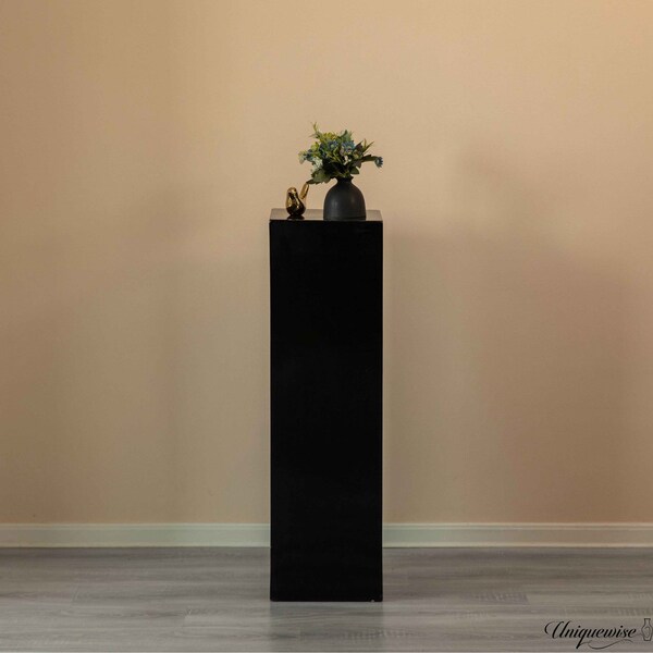 Uniquewise 40-Inch Black Fiberglass Pedestal Backdrop Stand - Stylish Flower or Cake Holder for - QI003858BK-40