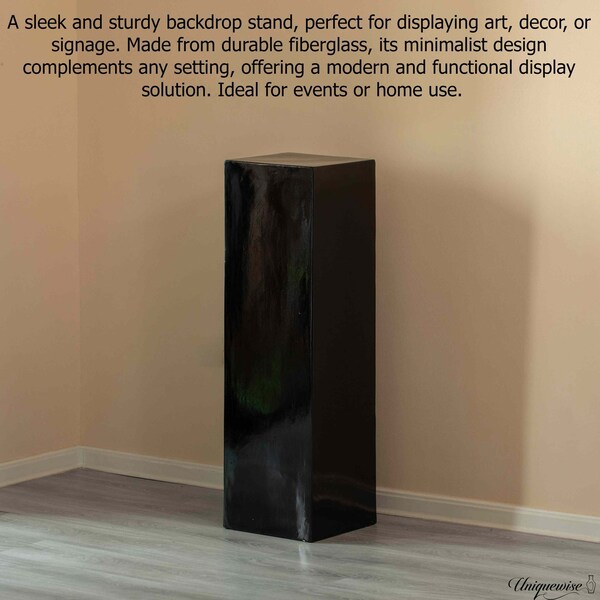 Uniquewise 40-Inch Black Fiberglass Pedestal Backdrop Stand - Stylish Flower or Cake Holder for - QI003858BK-40