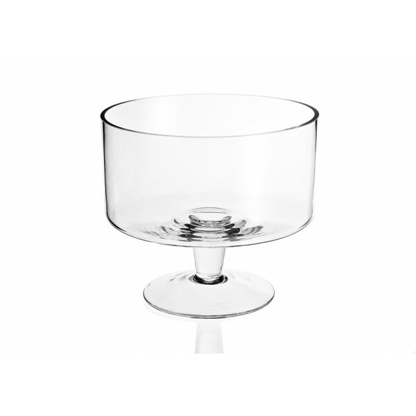 Palacedesigns 9 in. Mouth Blown Trifle Glass Bowl - PA3099652