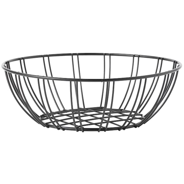 Basicwise Black Iron Wire Fruit Bowl for kitchen counter, Storage Basket, Set of 2 - QI003810.2