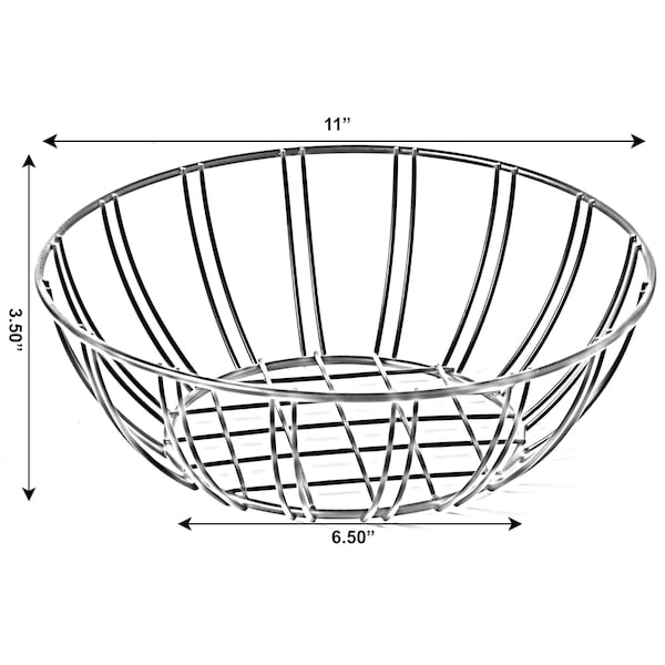 Basicwise Black Iron Wire Fruit Bowl for kitchen counter, Storage Basket, Set of 2 - QI003810.2